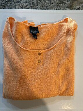 Eileen Fisher Linen Sweater Peach Sz Medium, lightweight